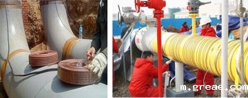 安装电伴热带中