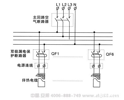伴热电缆电伴热的标准配电箱典型应用线路图