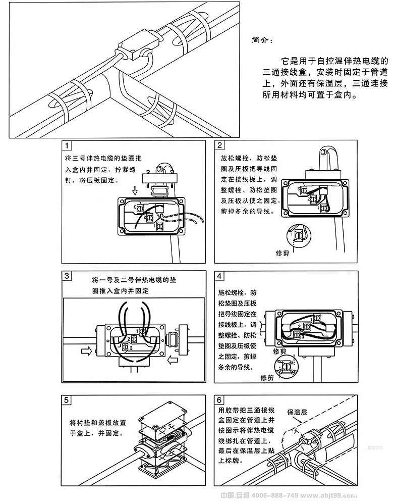 电伴热FTH防爆三通接线盒作用及其安装方法(图1)